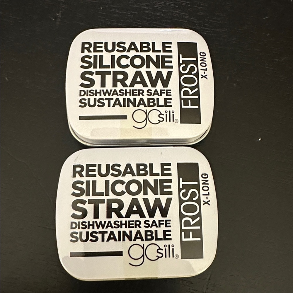 2 Gosili Frost Reusable Silicone Straw XLong